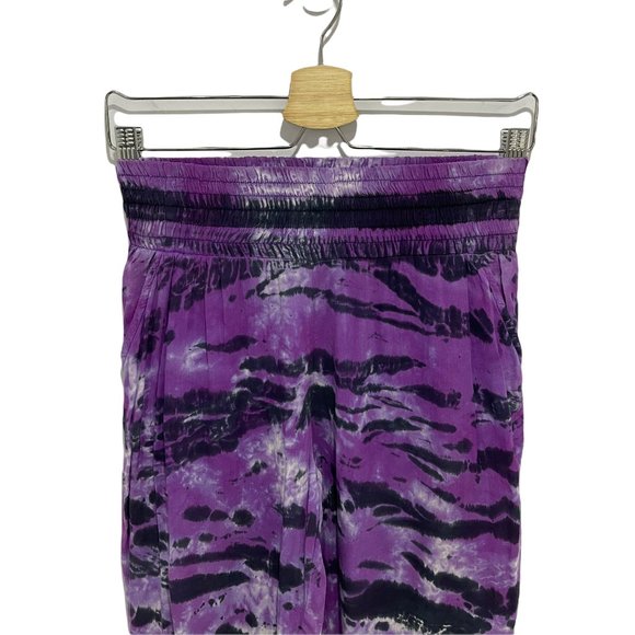 Blu Moon Gypsy Elastic Waist Lightweight Jogger Pants Purple Tie Dye Small NWOT - Picture 4 of 9